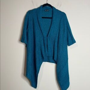 Eileen Fisher | Women’s Teal Alpaca & Silk Waterfall Cardigan Sweater Size M